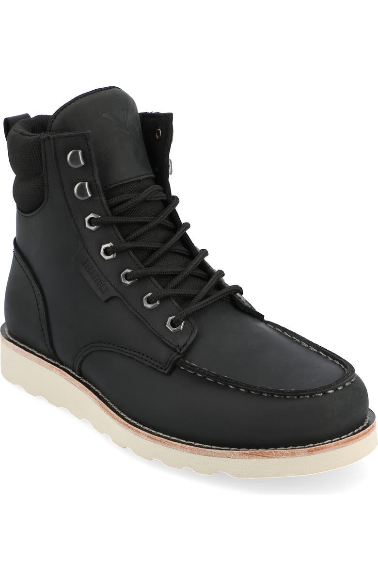 TERRITORY BOOTS Venture Water Resistant Moc Toe Leather Boot, Main, color,