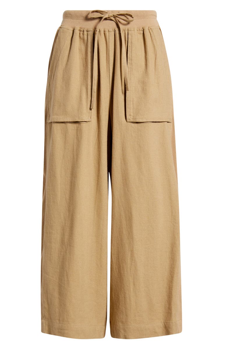 CITY BLUES Patch Pocket Crop Drawstring Pants, Alternate, color, Burlap