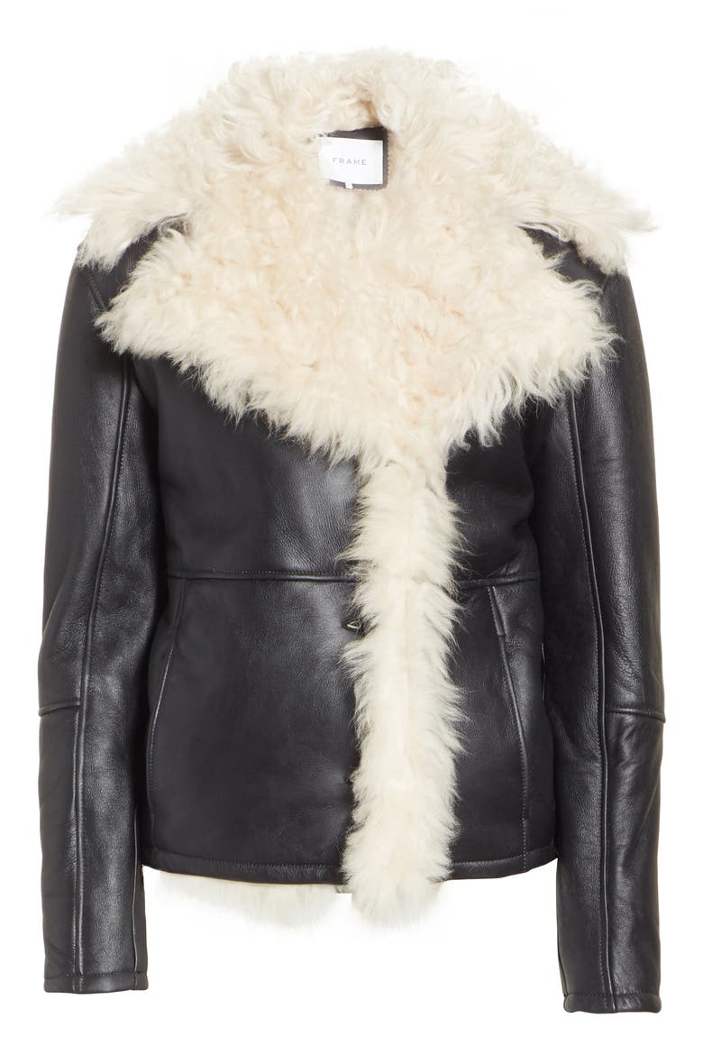 Genuine Shearling Jacket, Alternate, color, NOIR