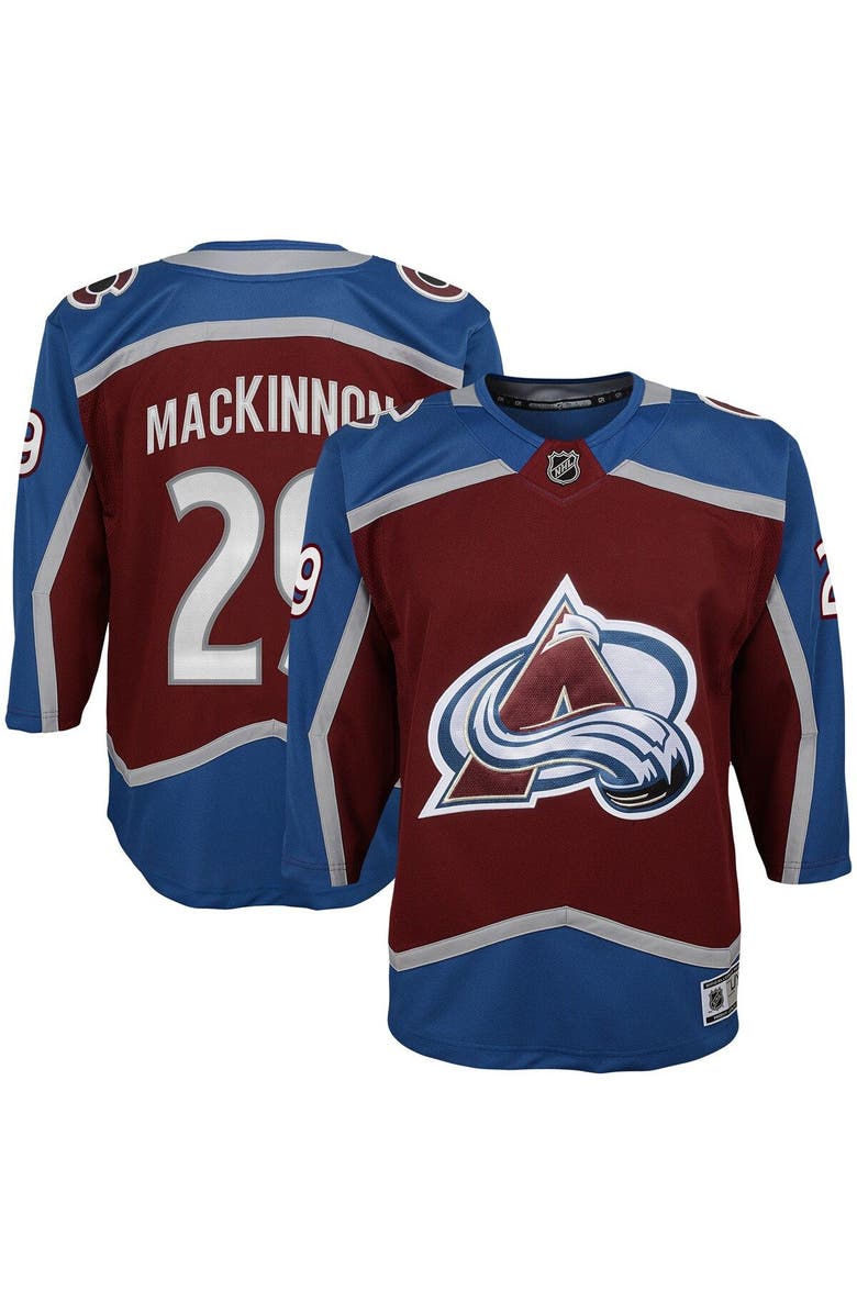 Outerstuff Youth Nathan MacKinnon Burgundy Colorado Avalanche Premier Player Jersey, Main, color, Burgundy