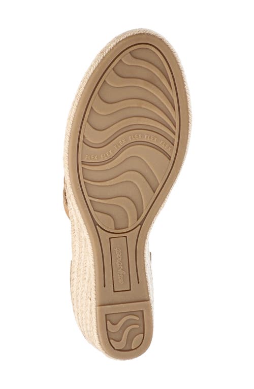 Shop Easy Street Daytona Ankle Strap Espadrille Platform Wedge In Tan