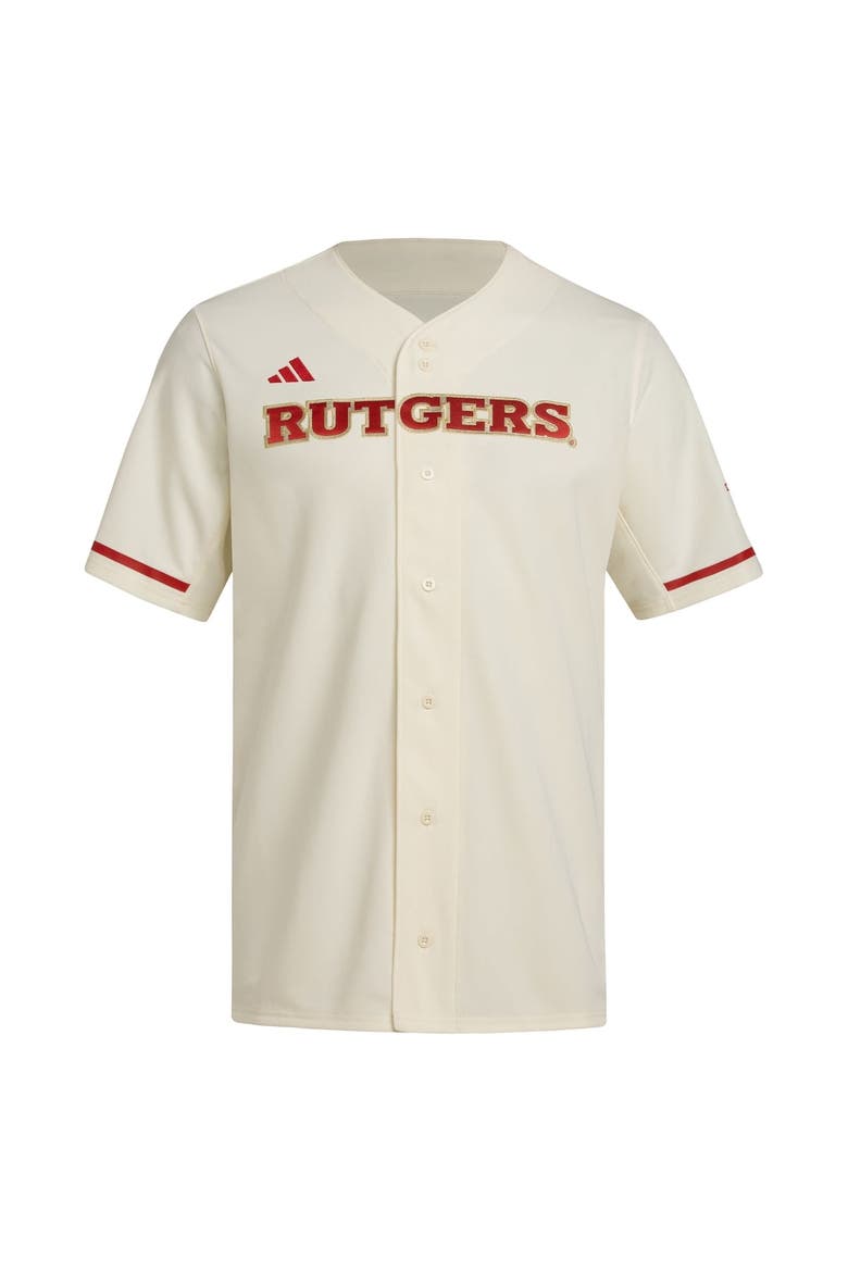 Men's adidas  Cream Rutgers Scarlet Knights Replica Baseball Jersey, Alternate, color, Cream