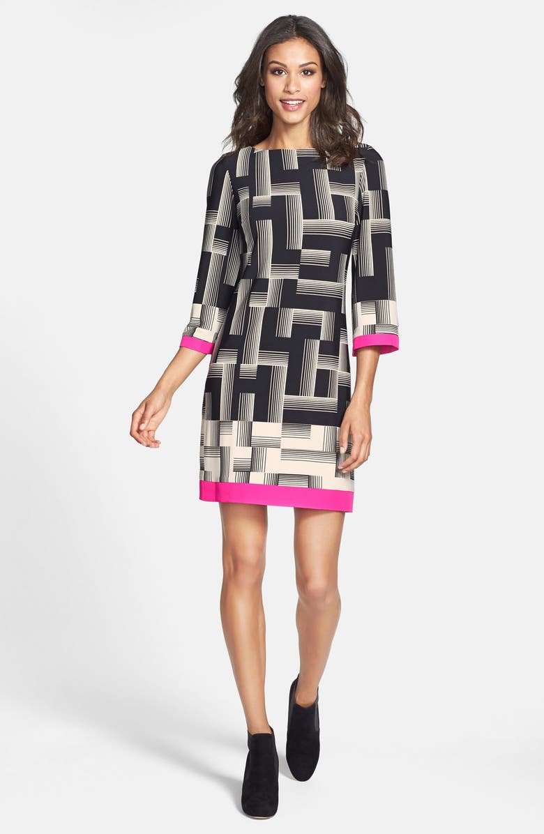 Eliza J Print Jersey Shift Dress, Alternate, color, 