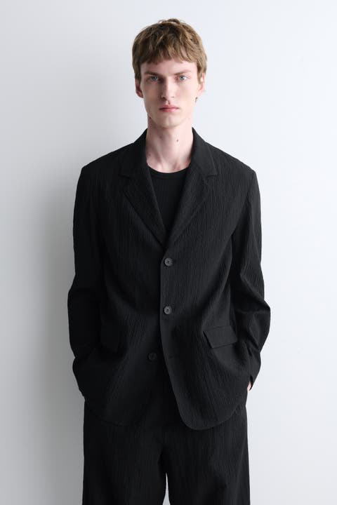 Unstructured Seersucker Blazer