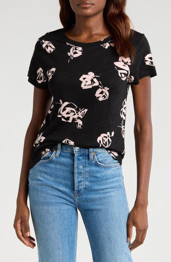 Sanctuary The Perfect Geo Print Cotton Blend Knit Top