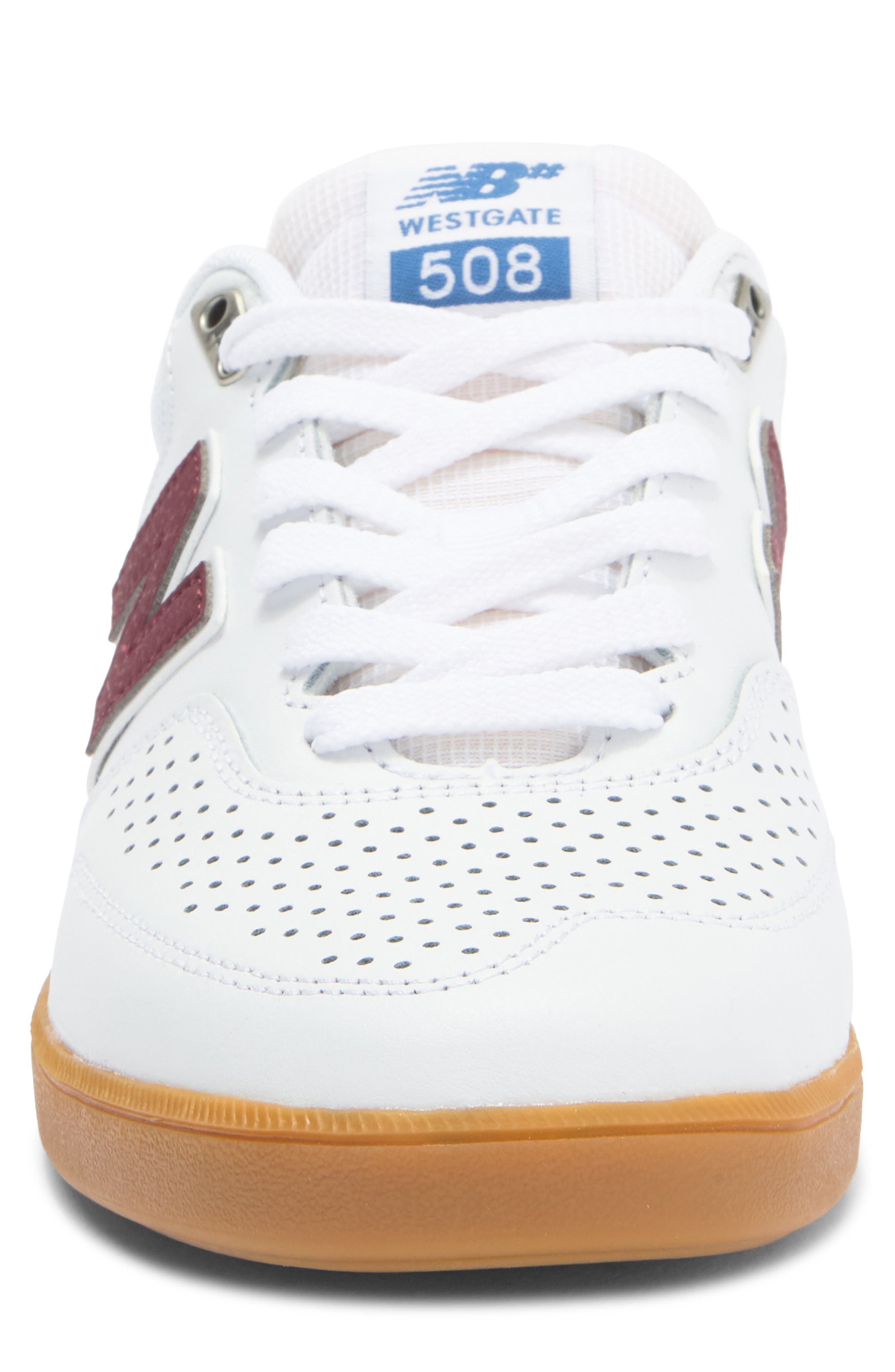 New Balance Numeric Brandon Westgate 508 Sneaker, Alternate, color, White/ Nb Burgundy
