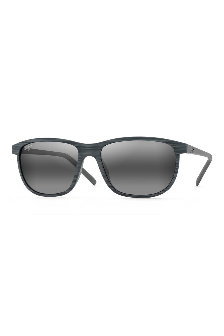 Lele Kawa 58mm Polarized Square Sunglasses, Alternate, color, GREY STRIPE/ NEUTRAL GREY