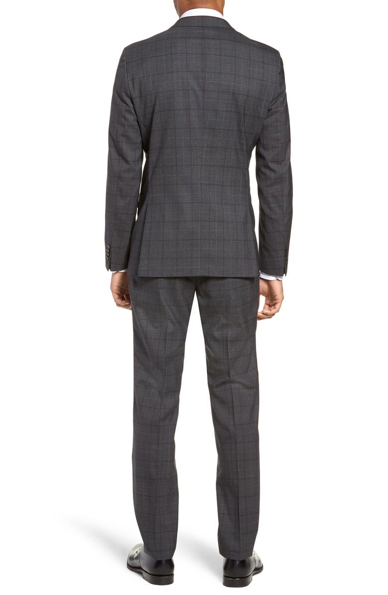 BOSS Novan/Ben Trim Fit Plaid Wool Suit, Alternate, color, 