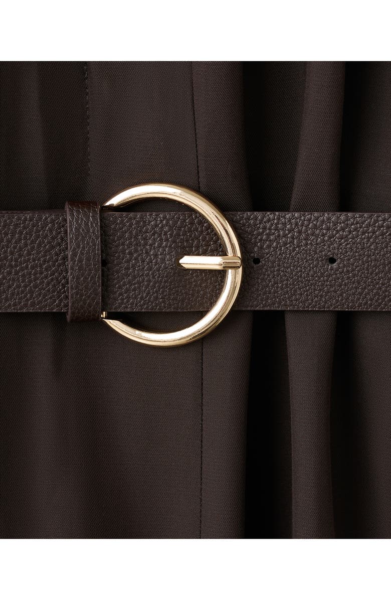 MANGO Cap Sleeve Belted Jumpsuit, Alternate, color, Chocolate