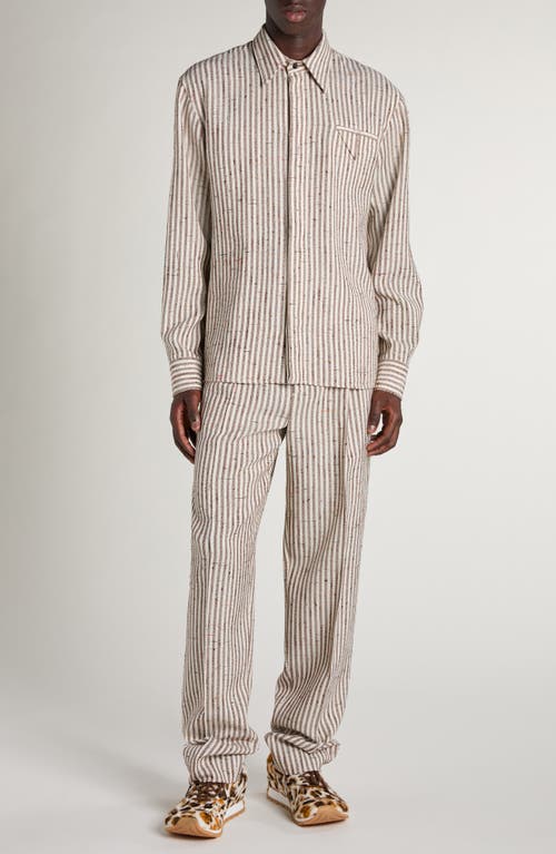 Bottega Veneta Flecked Stripe Button-up Shirt In 9236 Talc/loam