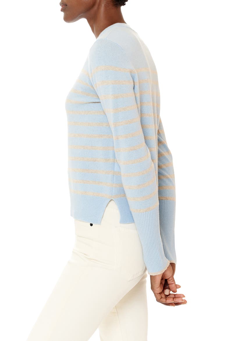 Lean Lines Sweater, Alternate, color, PALE BLUE/ TAN