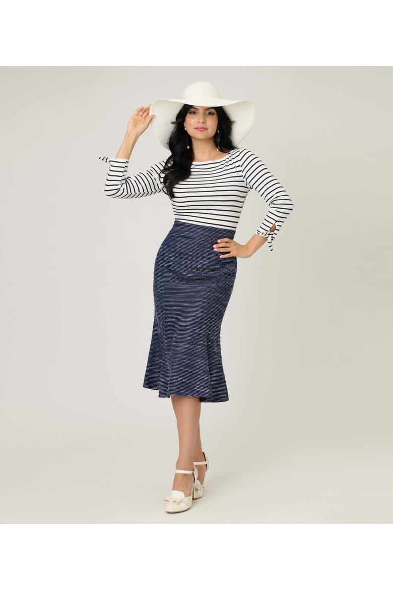 Gracie Top, Alternate, color, Navy & White Stripe