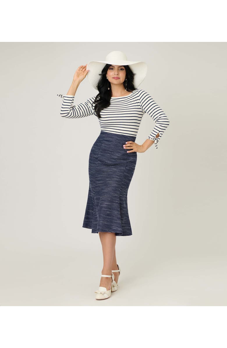 Unique Vintage Gracie Top, Alternate, color, Navy & White Stripe