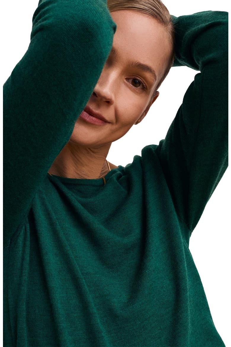 Merino Fine Knit Boat Neck Jumper, Alternate, color, Emerald