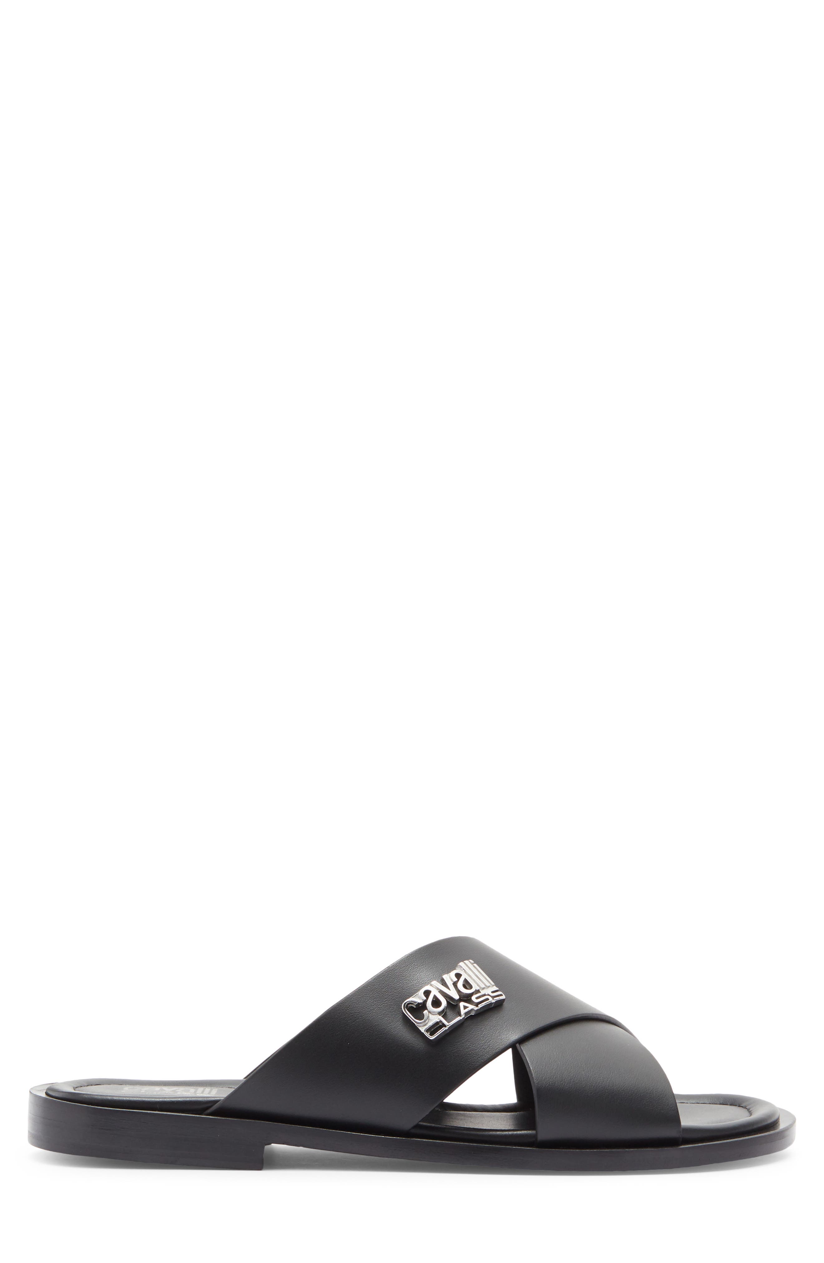 Roberto Cavalli Crisscross Slide Sandal, Alternate, color, 