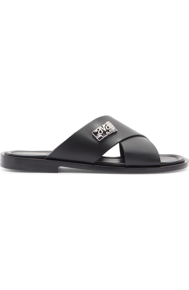 Roberto Cavalli Crisscross Slide Sandal, Alternate, color,