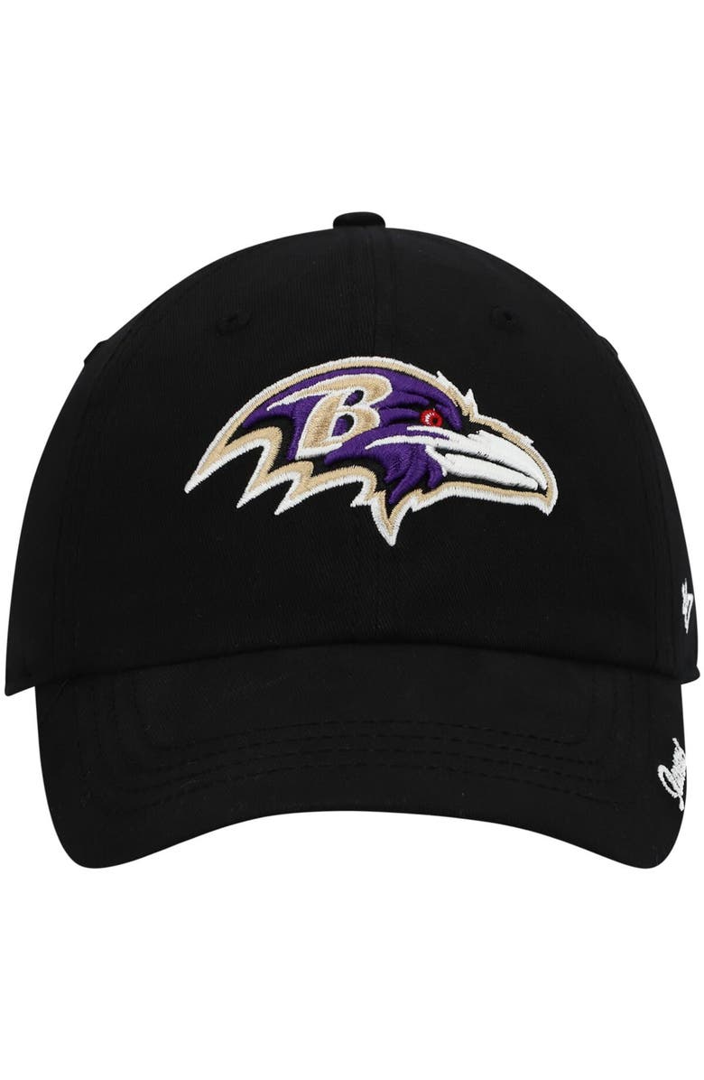 '47 Women's '47 Black Baltimore Ravens Miata Clean Up Primary Adjustable Hat, Alternate, color,