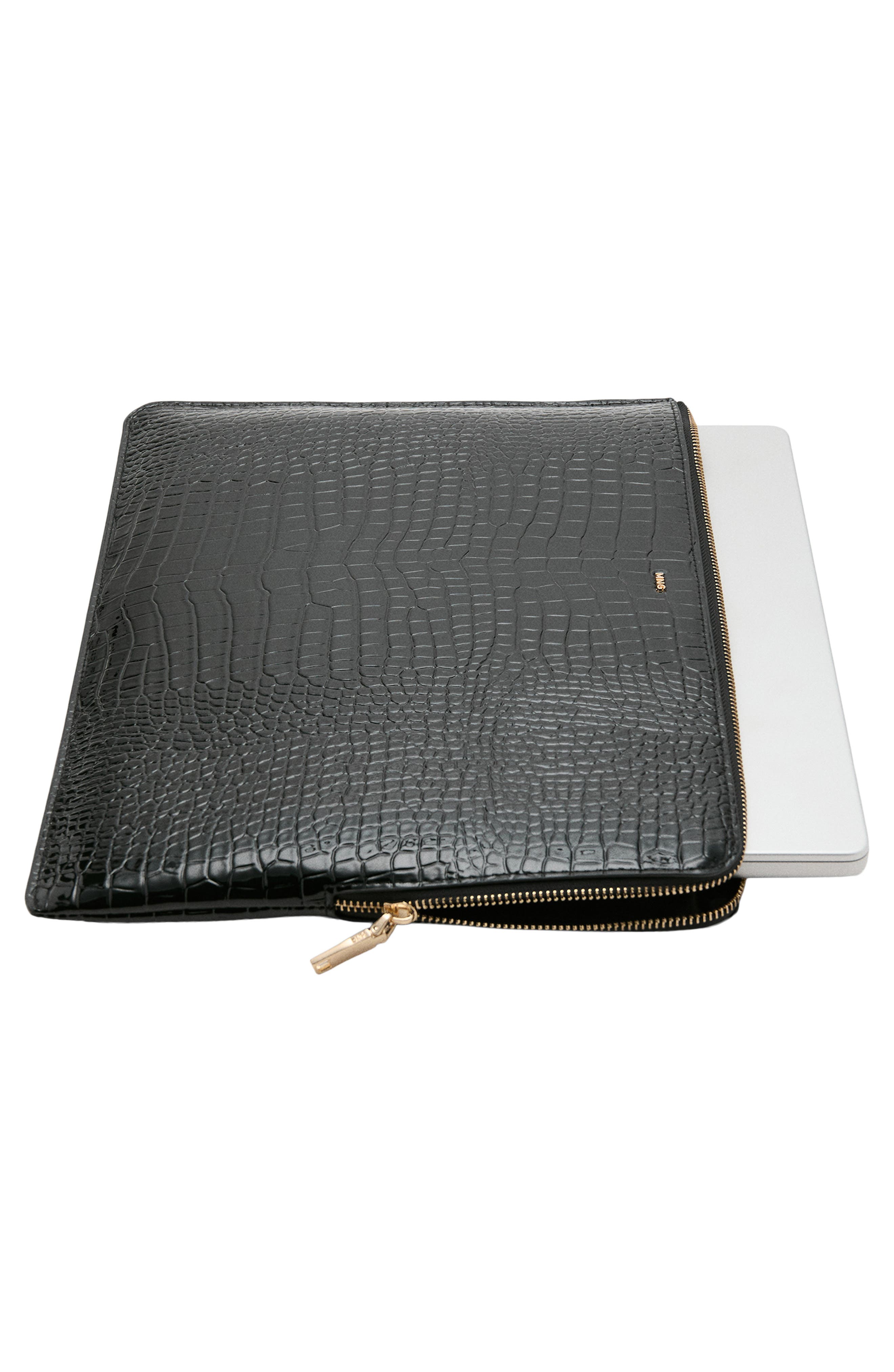 MANGO Croc Embossed Laptop Case, Alternate, color, 