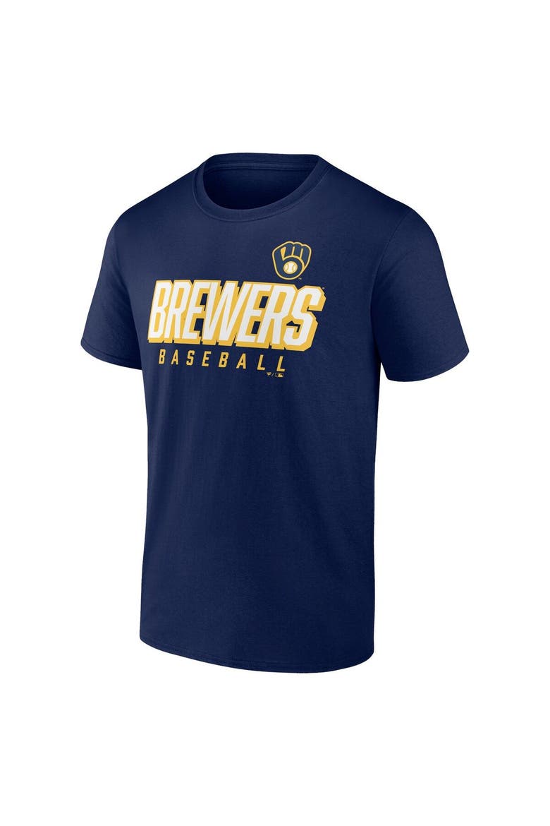 Men's Fanatics Branded Navy/Gray Milwaukee Brewers Player Pack T-Shirt Combo Set, Alternate, color, Navy