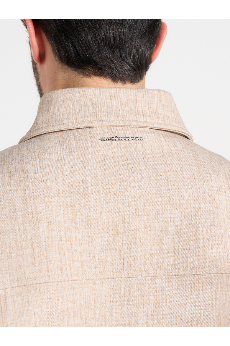 Amir Boxy Hatched Harrington Jacket, Alternate, color, Beige