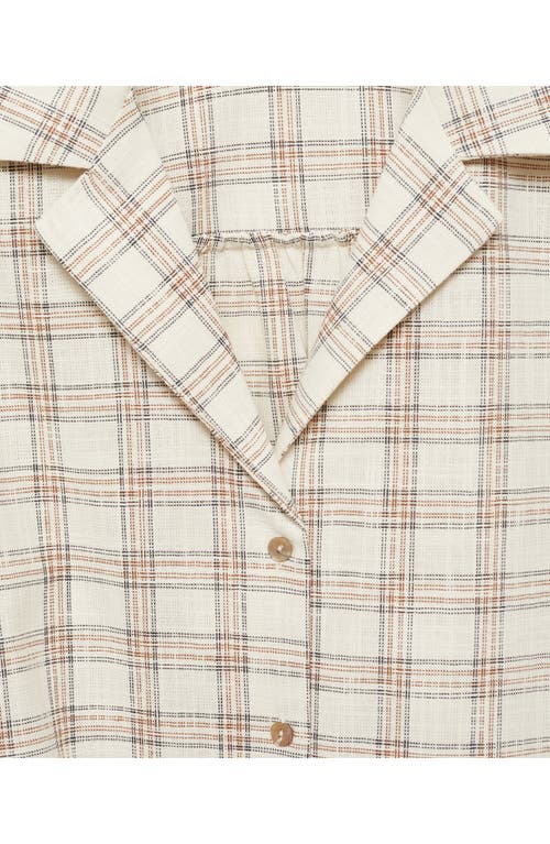 Mango Women's Check Crop Shirt In Ecru