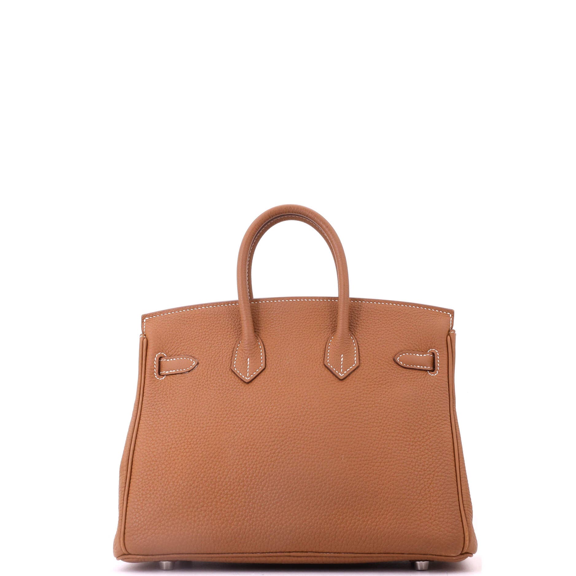 Birkin Handbag Brown Togo with Palladium Hardware 25, Alternate, color, Metallic Gold