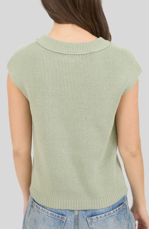 Blu Pepper Cap Sleeve Knit Top In Green