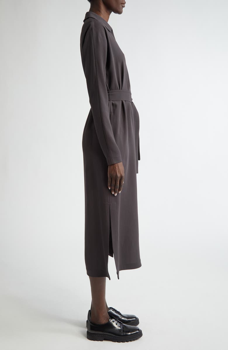 Lafayette 148 New York Long Sleeve Finesse Crepe Belted Shirtdress, Alternate, color, 