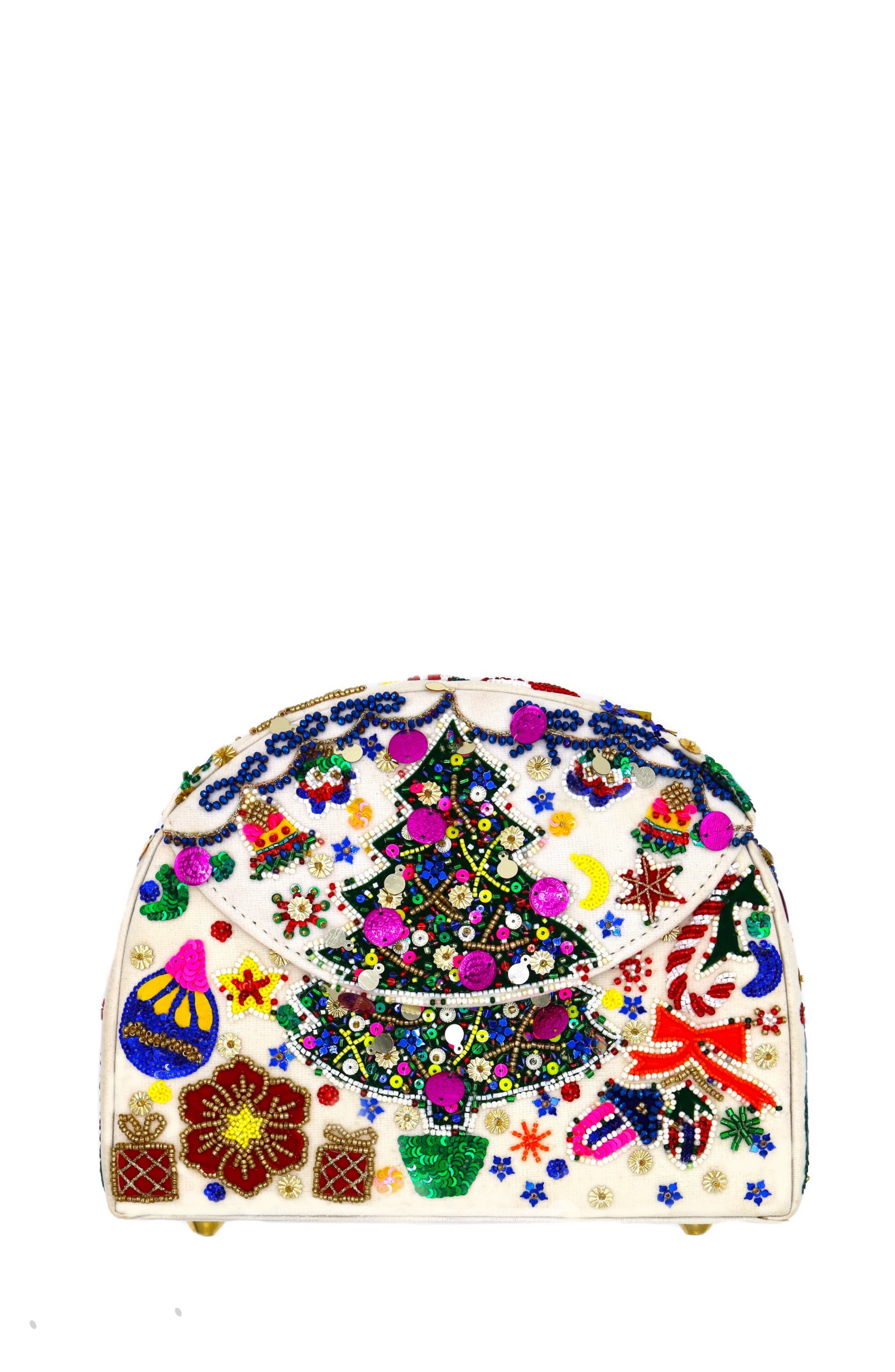 Simitri Holiday Half Moon Bag, Main, color, White