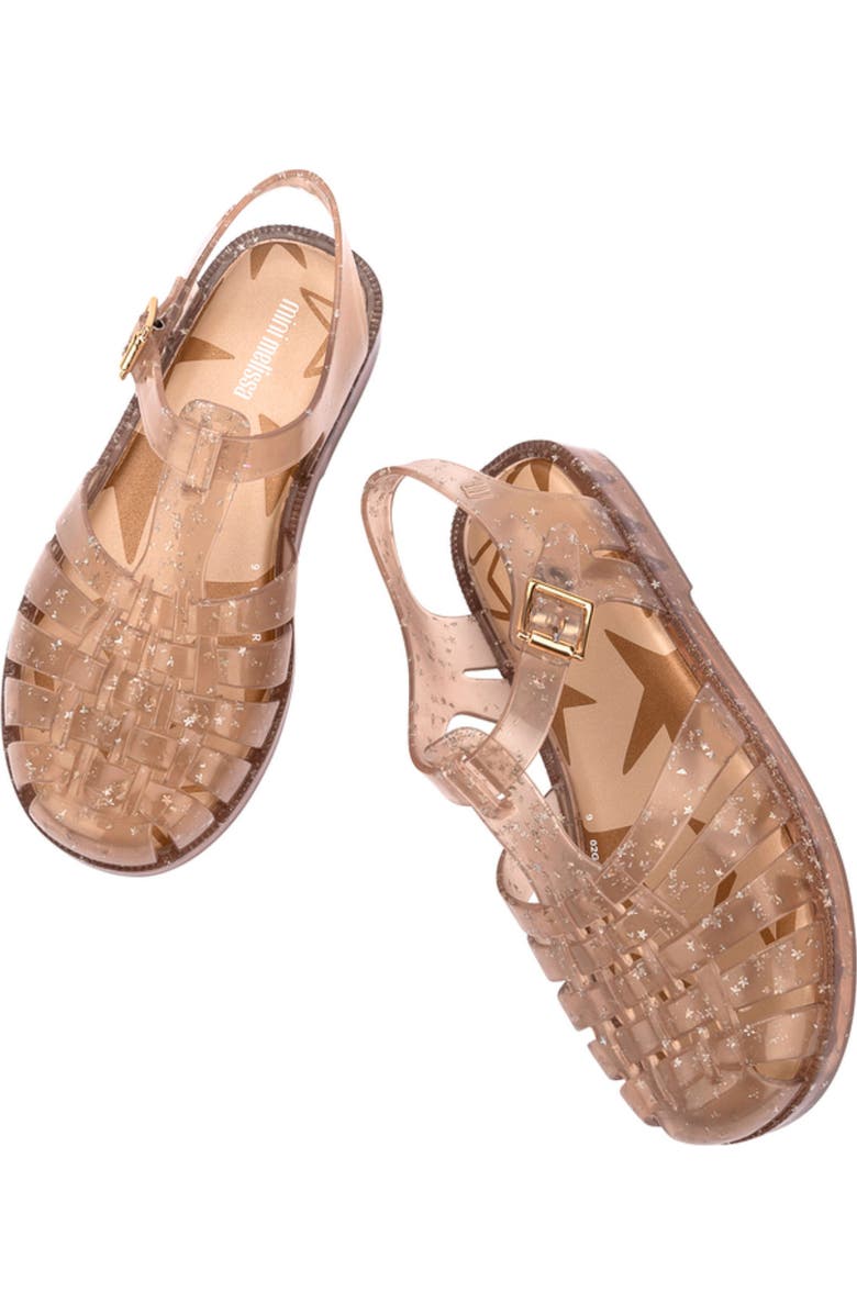 Melissa Kids' Possession Metallic Jelly Sandal, Alternate, color, Beige Glitter