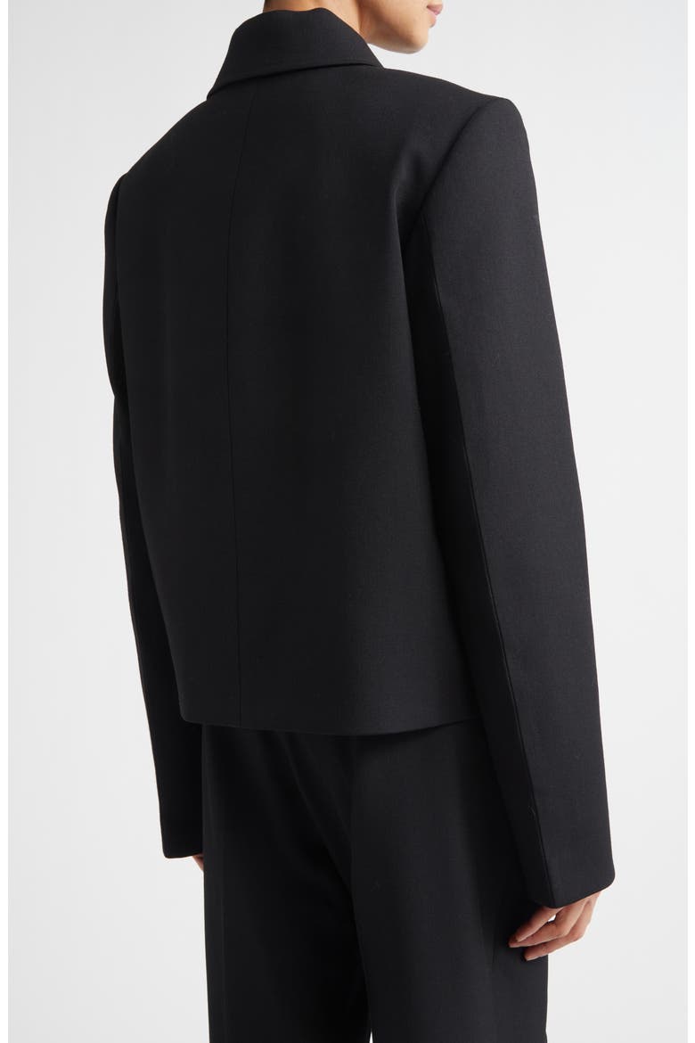 Boxy Stretch Wool & Cotton Twill Jacket, Alternate, color, BLACK