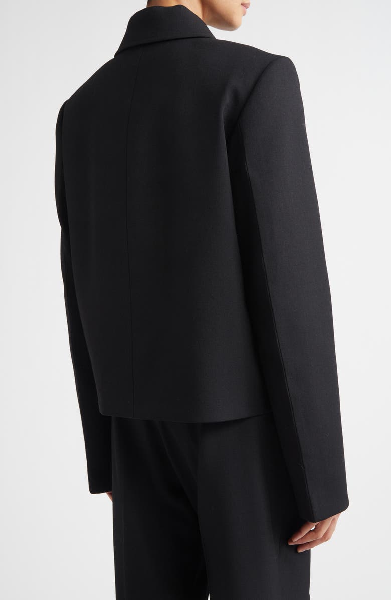 TOTEME Boxy Stretch Wool & Cotton Twill Jacket, Alternate, color, Black