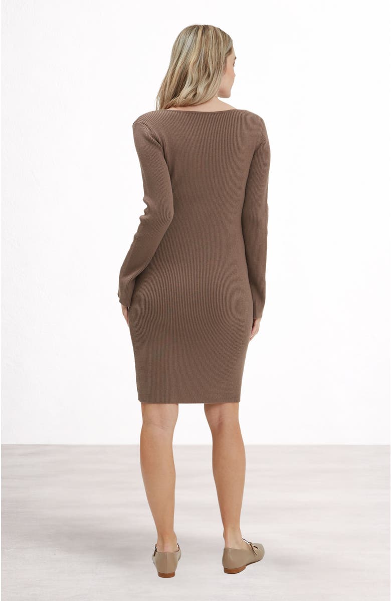 Nom Maternity Hudson Maternity & Nursing Long Sleeve Dress, Alternate, color, Taupe