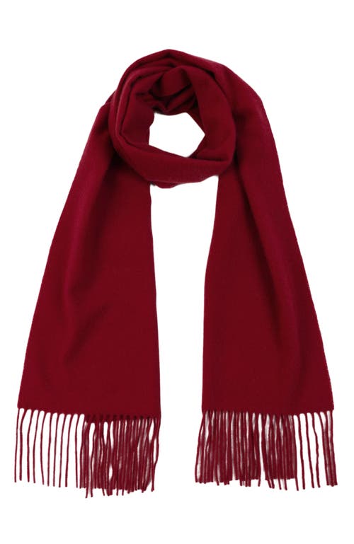 Gobi Mongolian Cashmere Cashmere Fringed Scarf In Bordeaux