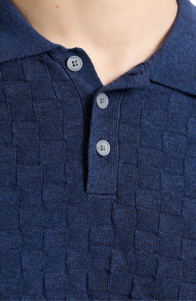 Robert Graham Hampson Cotton Polo Sweater, Alternate, color, Navy