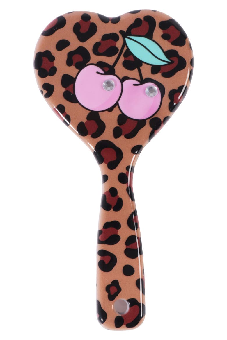Kids' Leopard Cherry Hair Brush, Main, color, BROWN