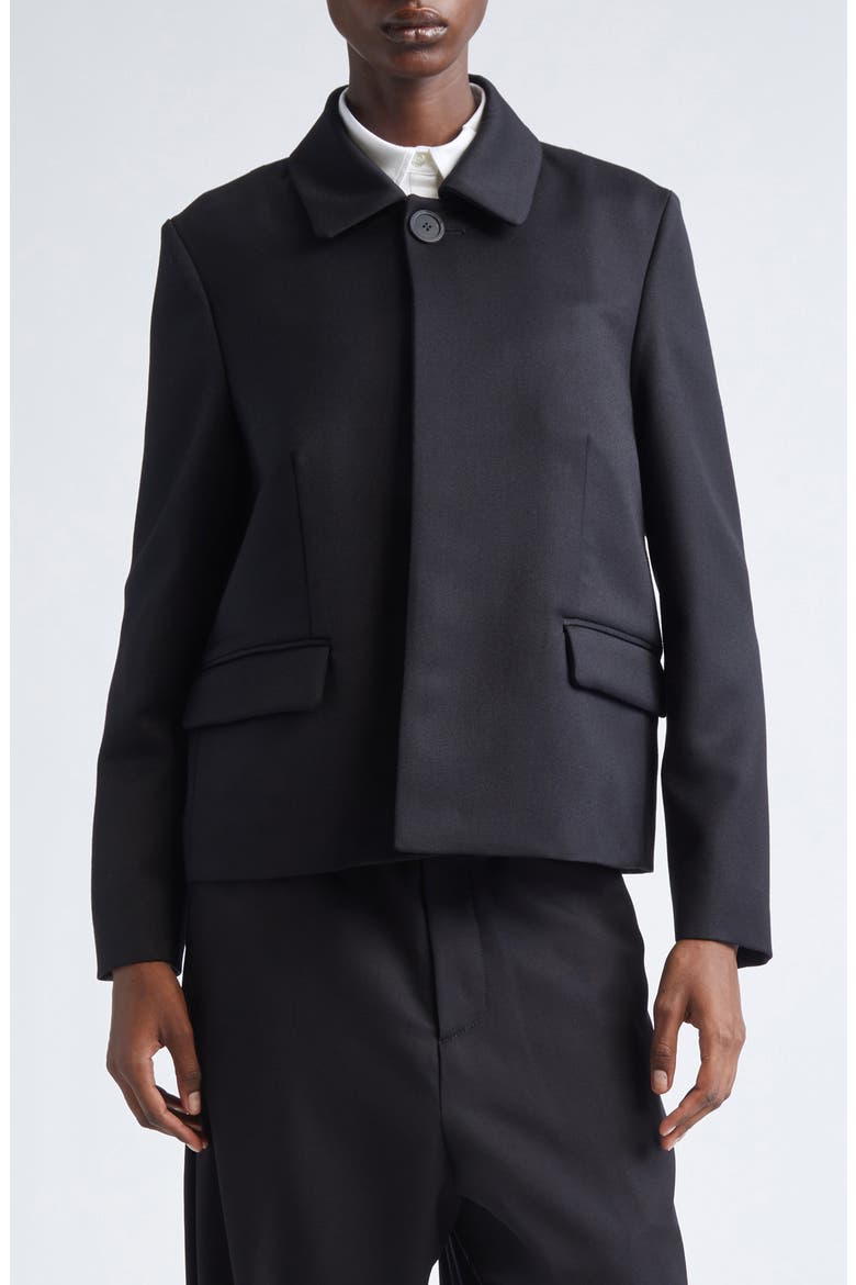 Boxy Wool Crop Jacket, Main, color, BLACK