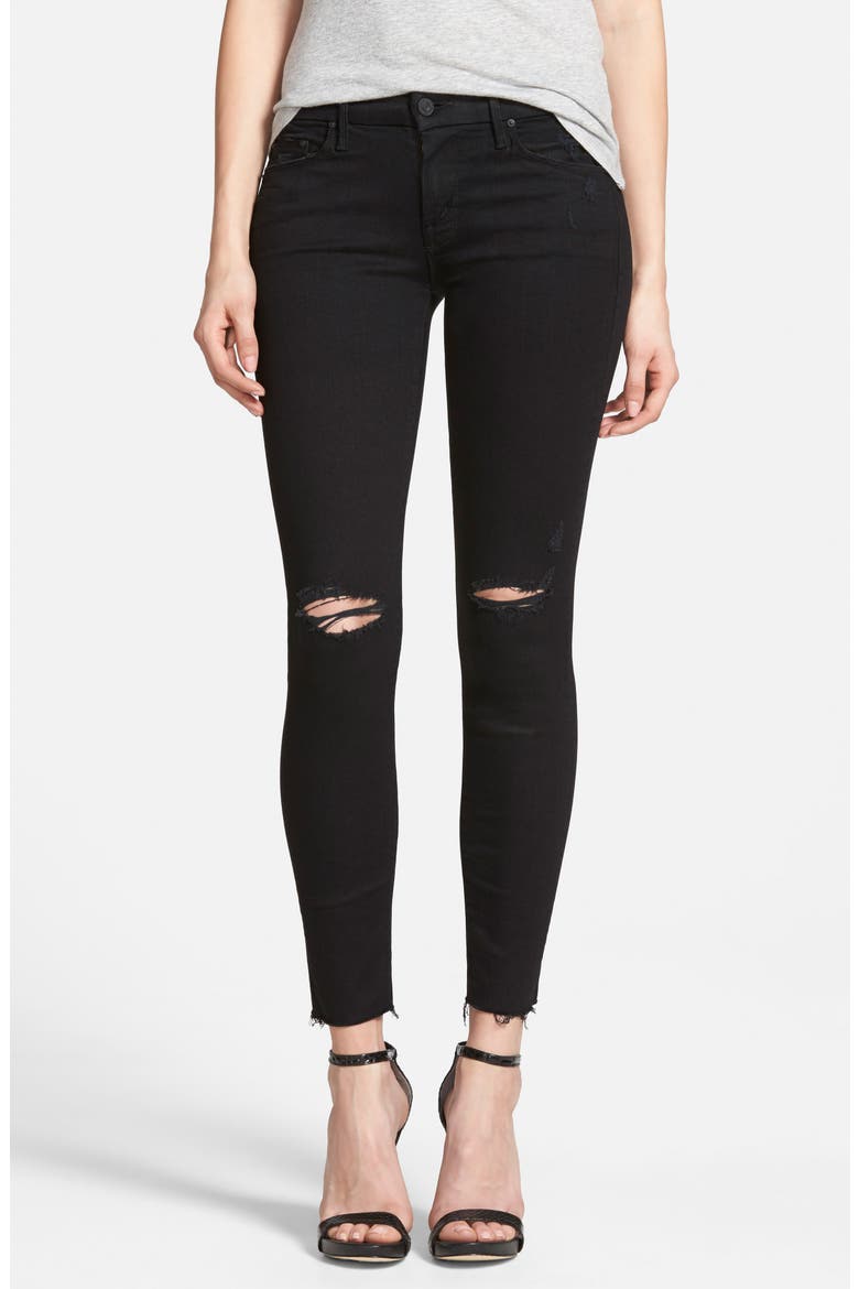 The Looker Frayed Ankle Skinny Jeans, Main, color, GUILTY AS SIN