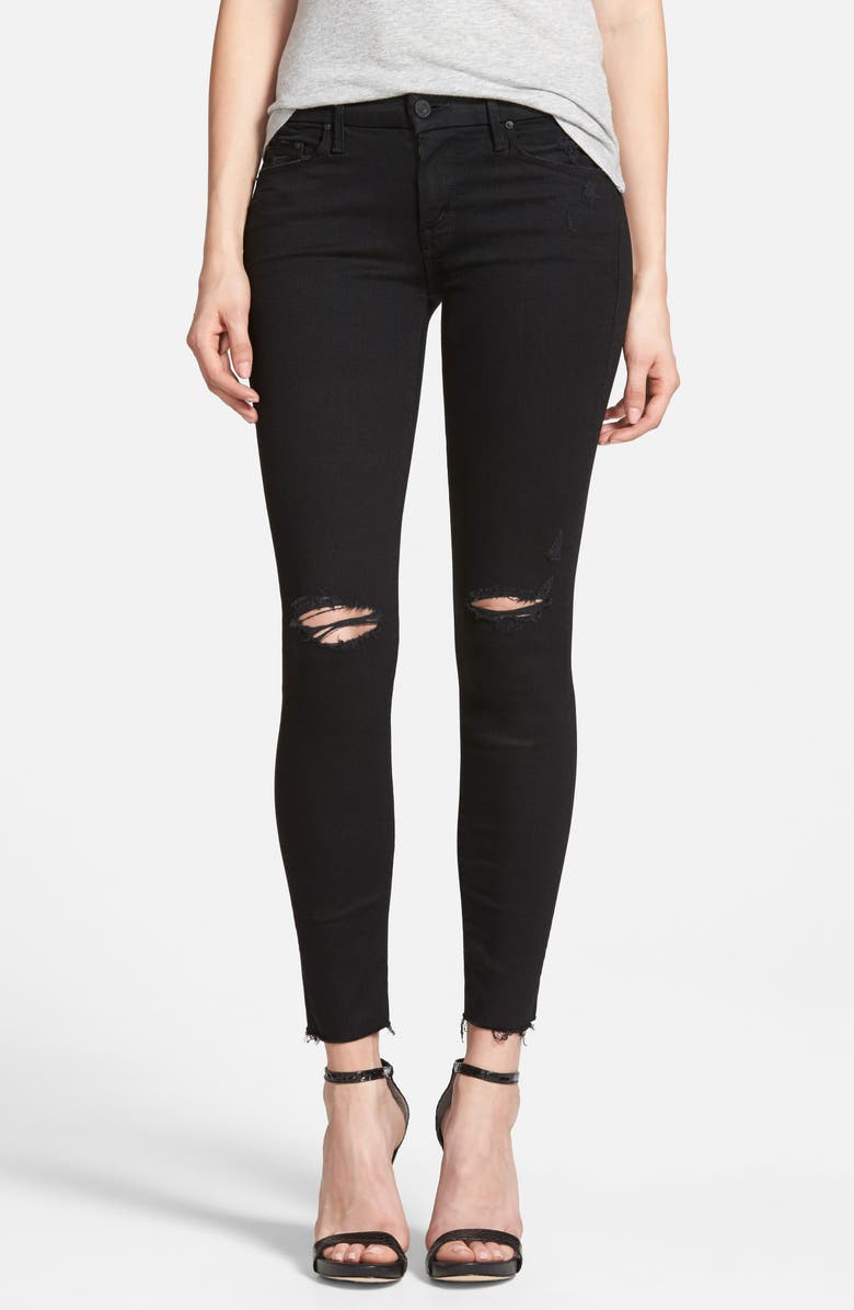 MOTHER The Looker Frayed Ankle Skinny Jeans, Main, color,