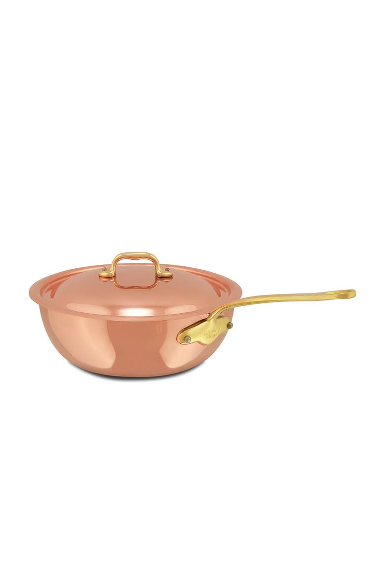 M'Heritage 150 B Copper & Stainless Steel Curved Splayed Sauté Pan With Lid, 2-Quart, Main, color, Copper