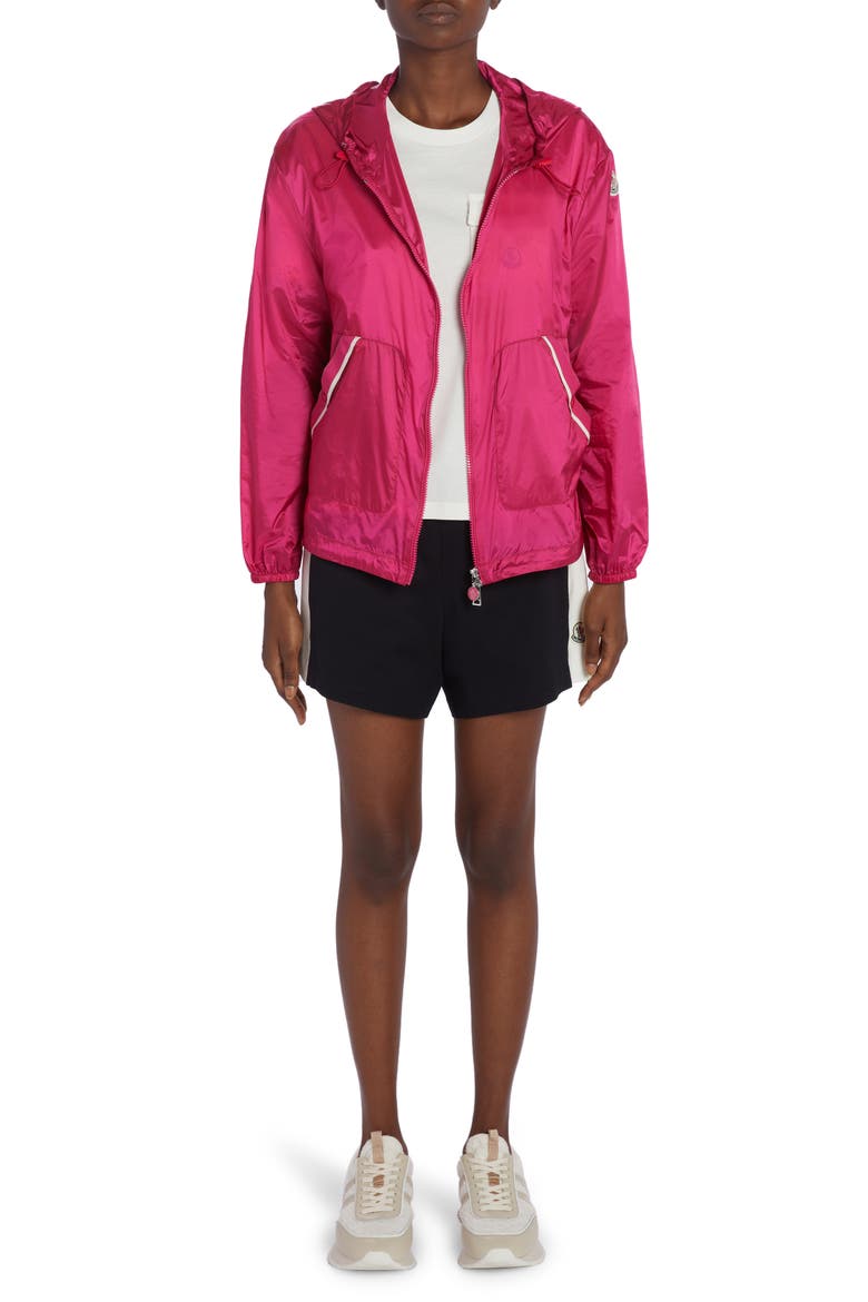 Filiria Hooded Nylon Track Jacket, Alternate, color, CARMINE