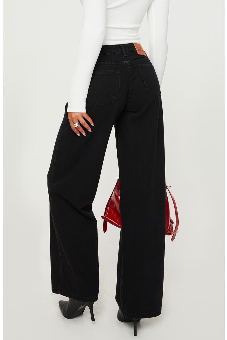 Maryanne Mid Rise Relaxed Fit Jeans, Alternate, color, BLACK