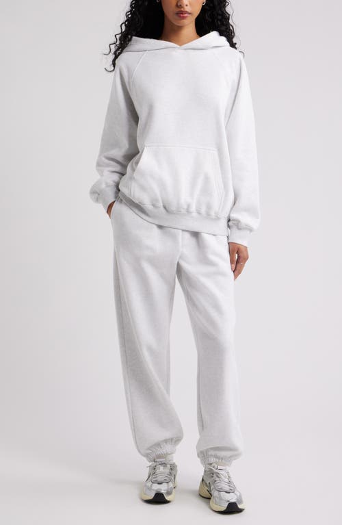 Bp. Fleece Detail Oversize Raglan Hoodie In White