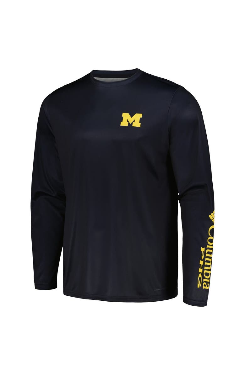 Columbia Men's Columbia Navy Michigan Wolverines Terminal Shot Omni-Shade Long Sleeve T-Shirt, Alternate, color, Navy