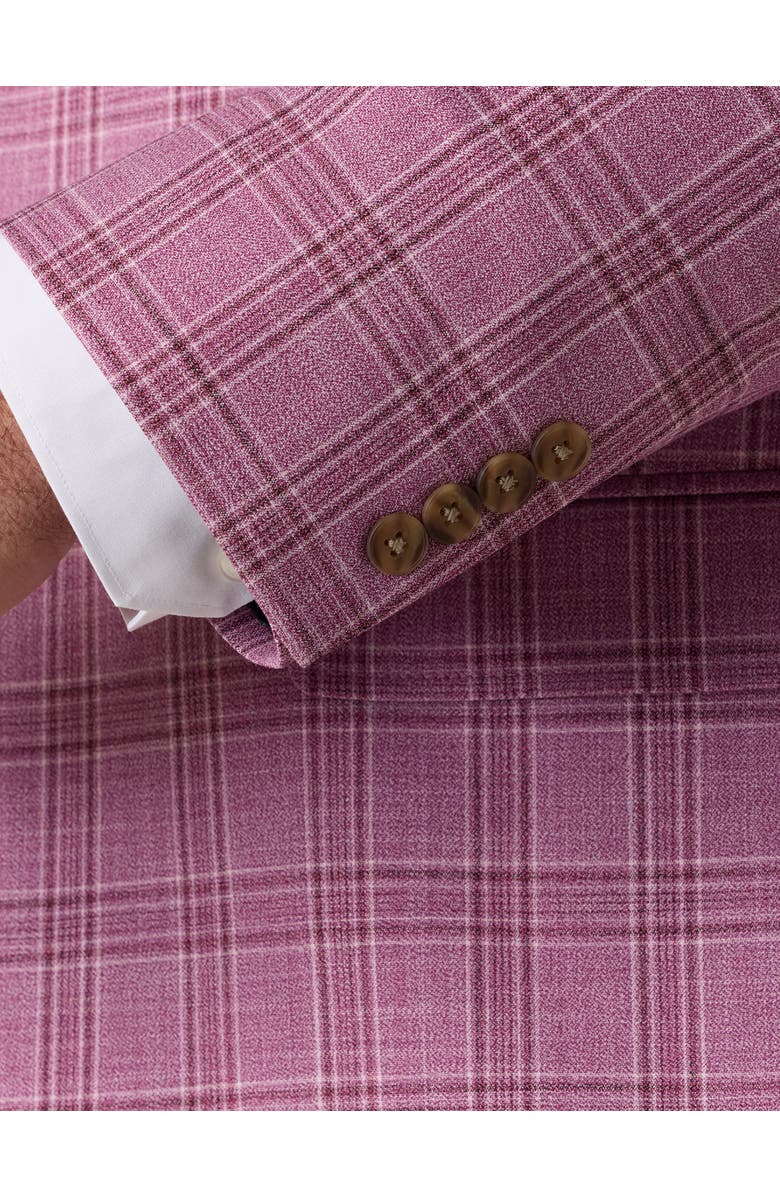 Oak Hill by DXL Big & Tall Vibrant Plaid Sport Coat, Alternate, color, Berry