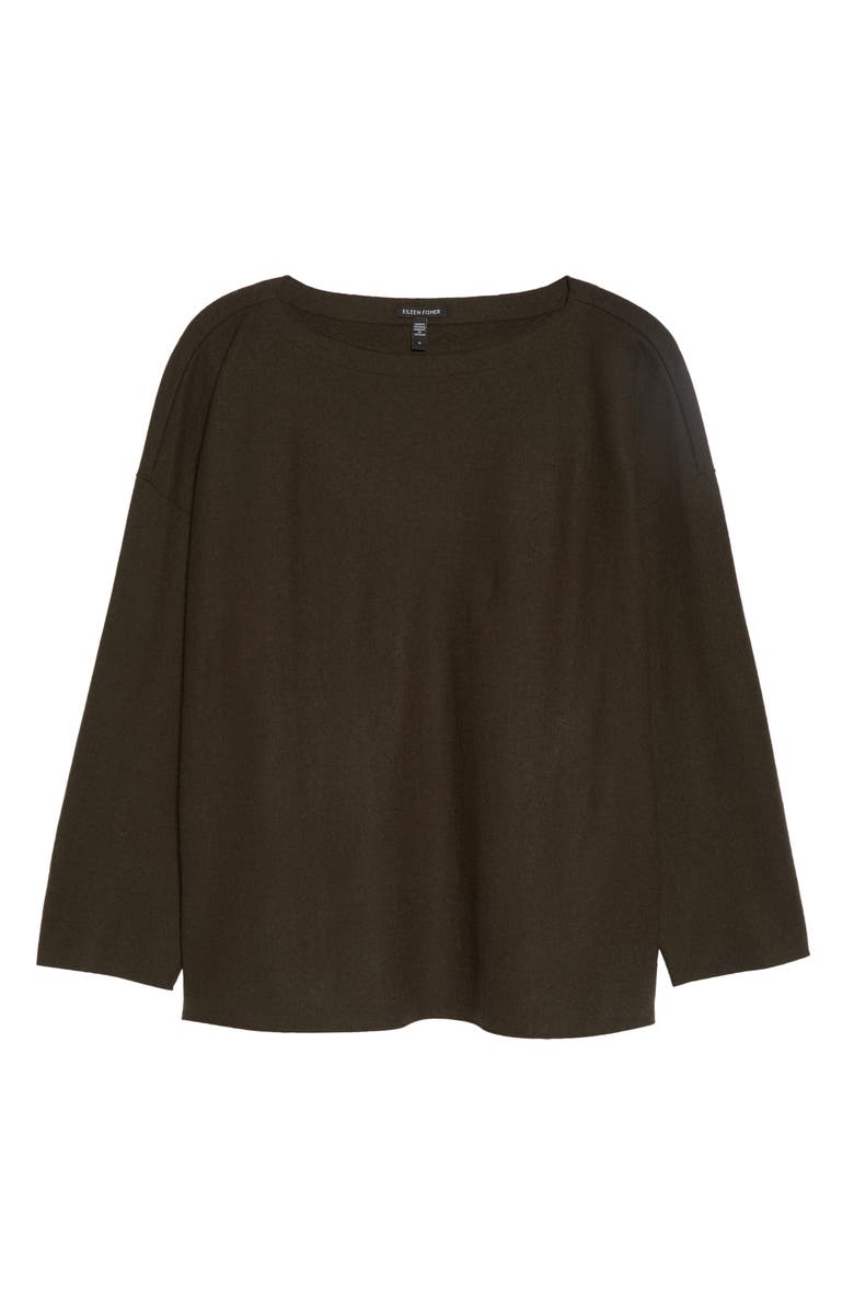 Eileen Fisher Boxy Bateau Neck Wool Knit Top, Alternate, color, 