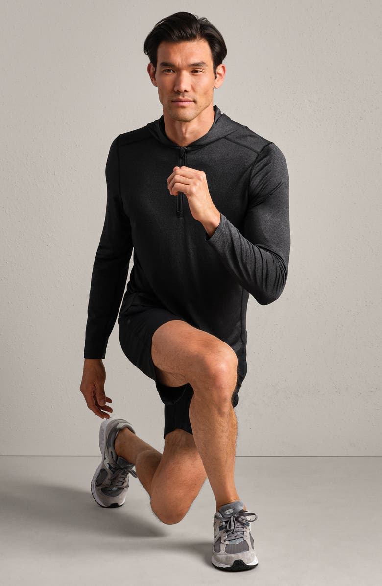 Rhone Invictus Training Quarter Zip Hoodie, Alternate, color, Black