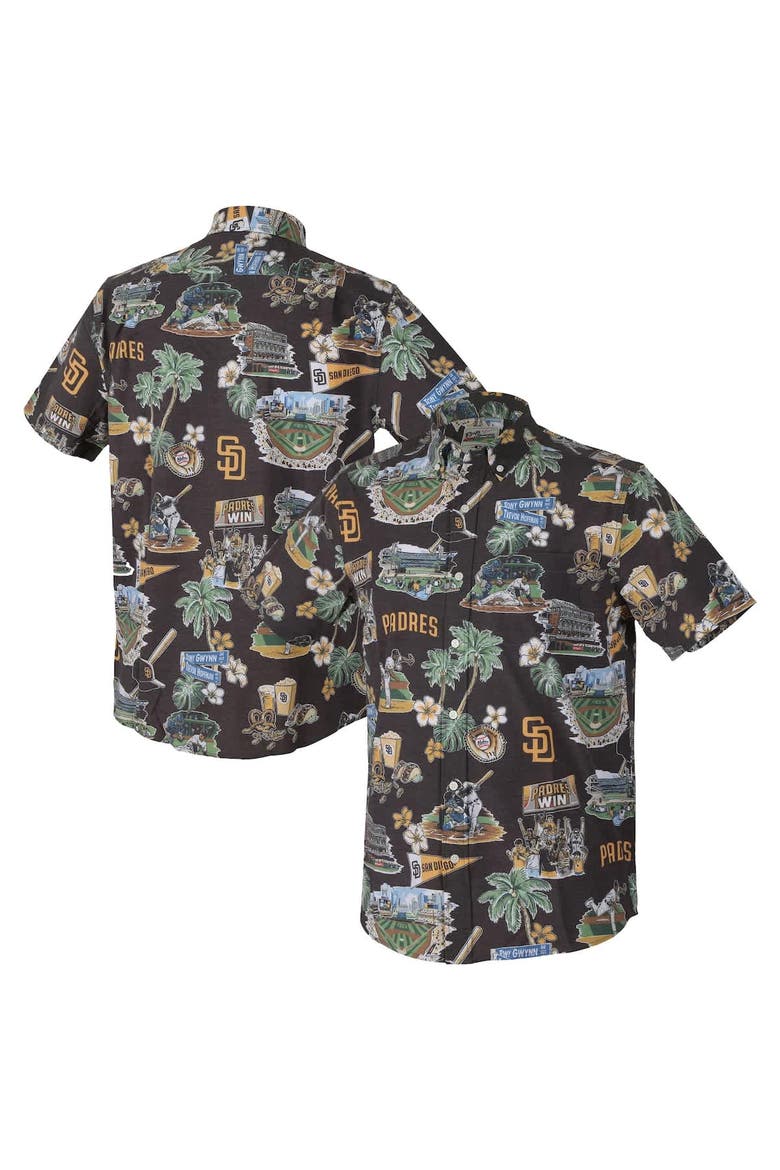 Men's Reyn Spooner  Brown San Diego Padres Scenic Tri-Blend Performance Button-Up Top, Main, color, Brown
