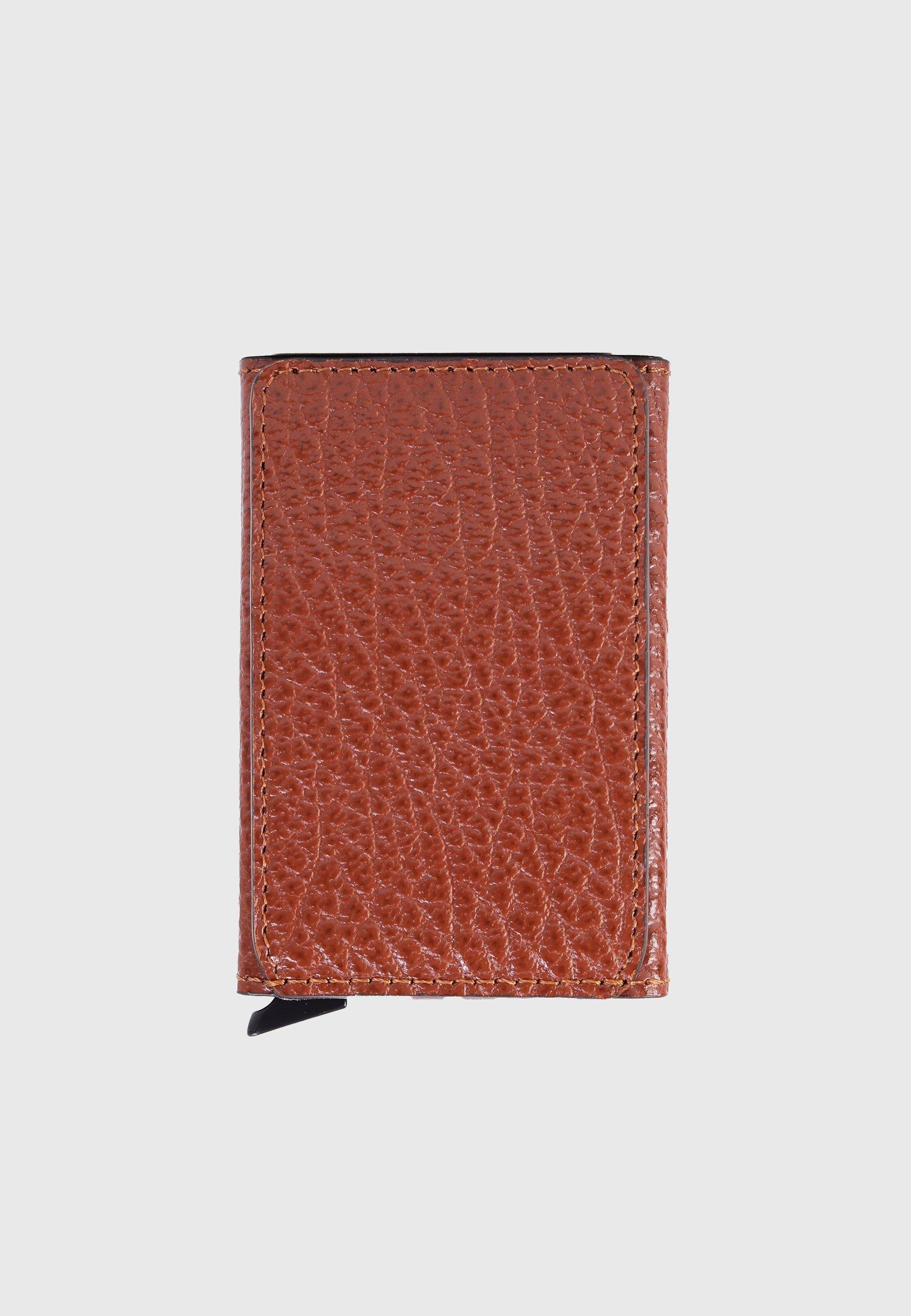 Furniq UK Genuine Leather Venous Pattern Card Holder, Main, color, Tan Brown