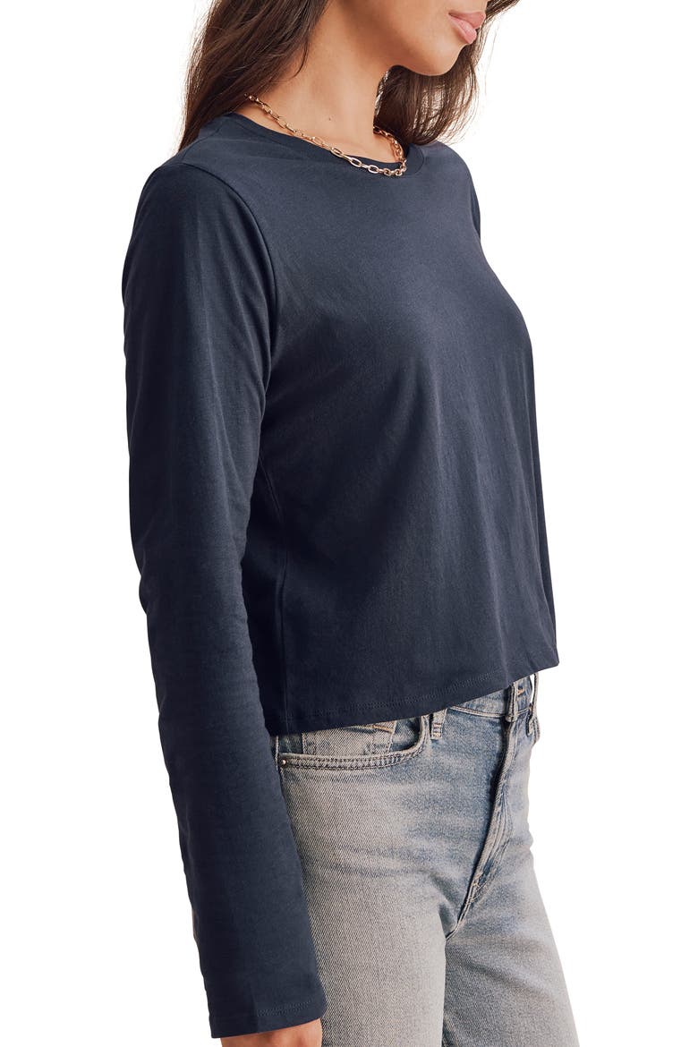 Louisa Long Sleeve Tee, Alternate, color, DARK NAVY BLUE